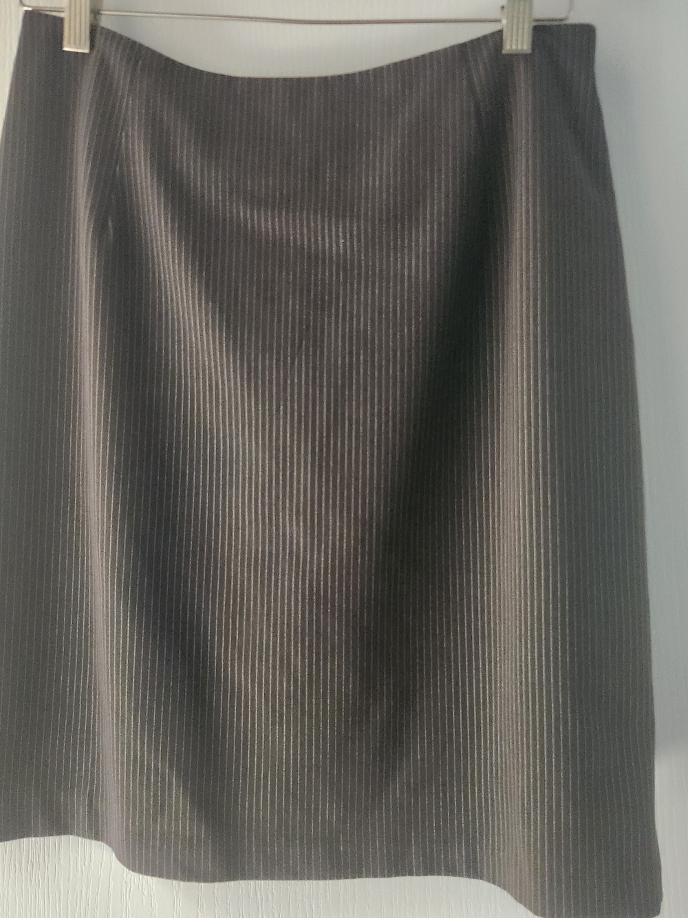 Classic Brown Pinstripe A-Line Skirt